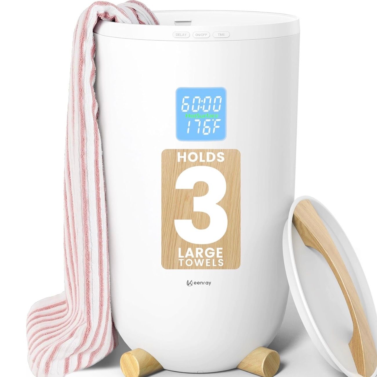 Towel Warmer for Bathroom, with Timer, LED Display for Time