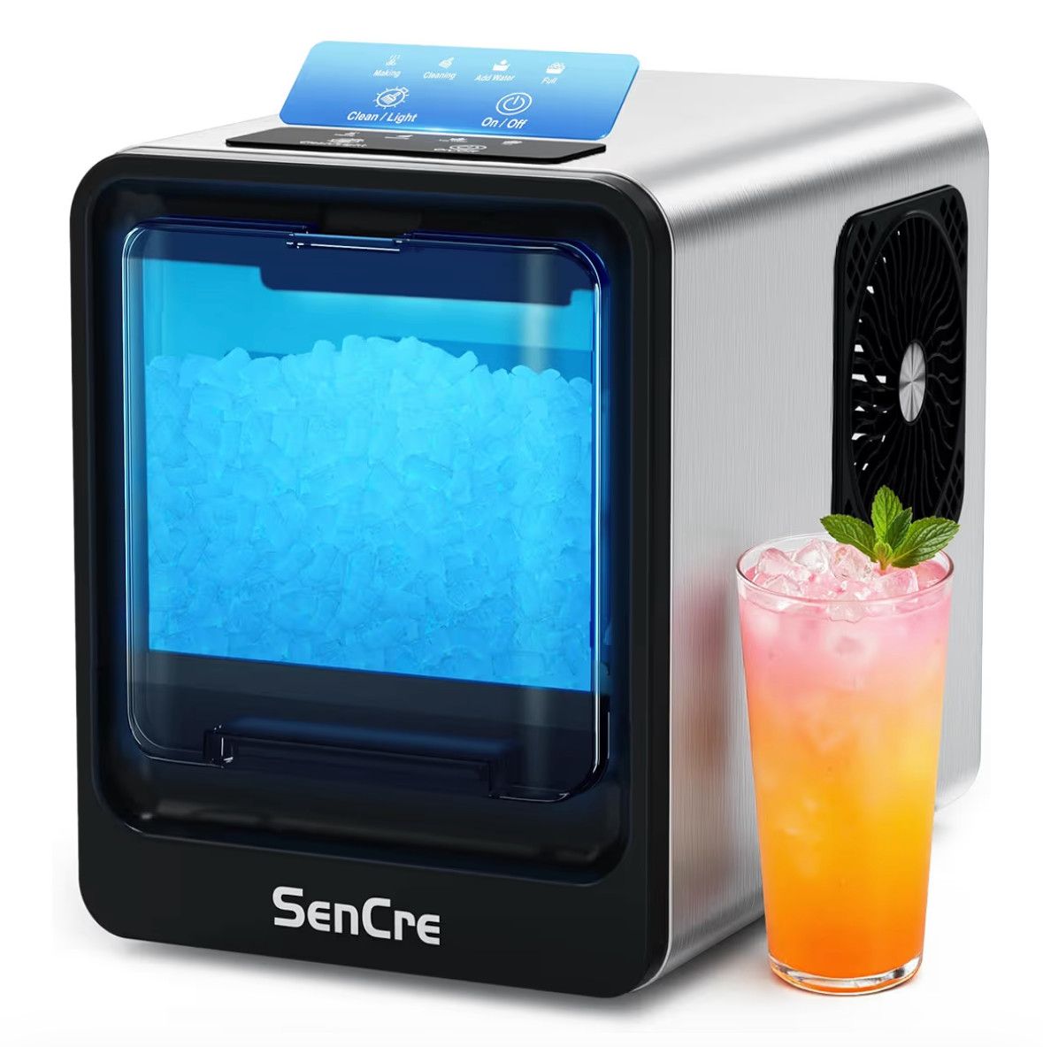 SenCre Nugget Ice Maker Countertop with Auto Water Refill, 42lbs/Day
