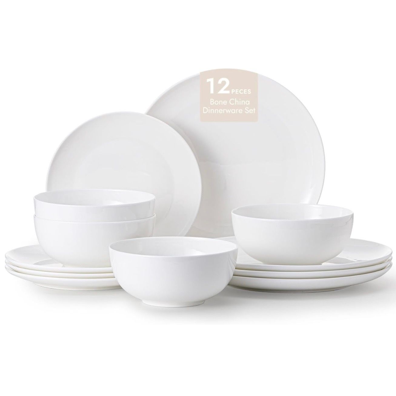 12-Piece Bone China Dinnerware Set for 4
