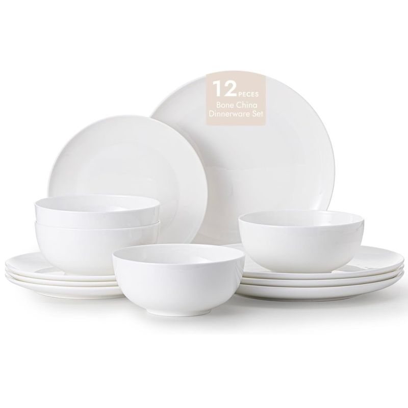 12-Piece Bone China Dinnerware Set for 4