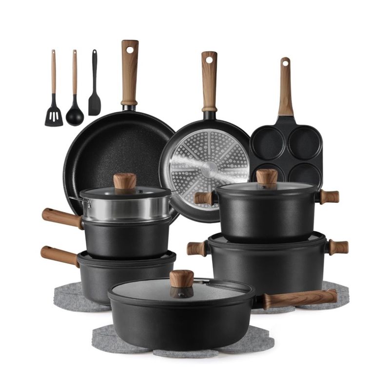 CAROTE 24Pcs Nonstick Kitchen Cookware Sets