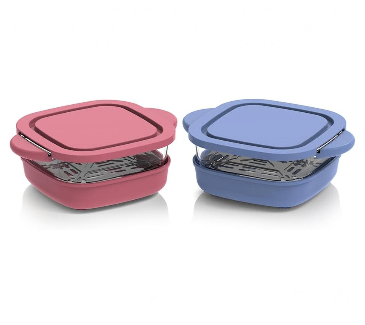 6 Cup 2 Pack Tempered Glass Food Container Ninja Crispi Containers Compatible