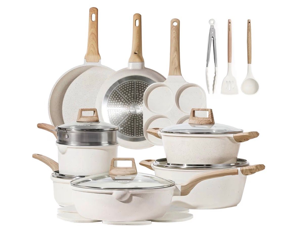 CAROTE 20 pc Pots and Pans Set, Nonstick Cookware Sets