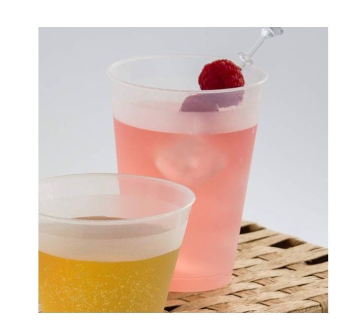 500 Pcs Frosted Plastic Cups Bulk - 14 oz Disposable, Clear