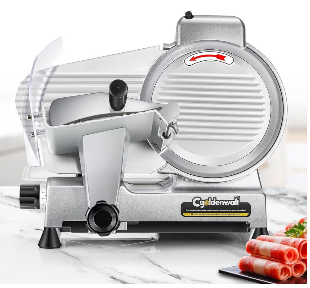 Meat Slicer Machine, 10" 240W Electric Deli Meat Cheese Food Slicer