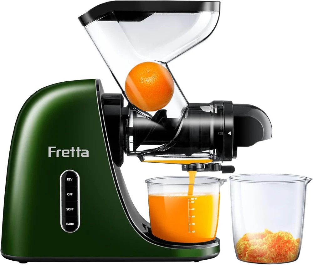 Fretta Juicer Machines, Cold Press Juicer, dark green