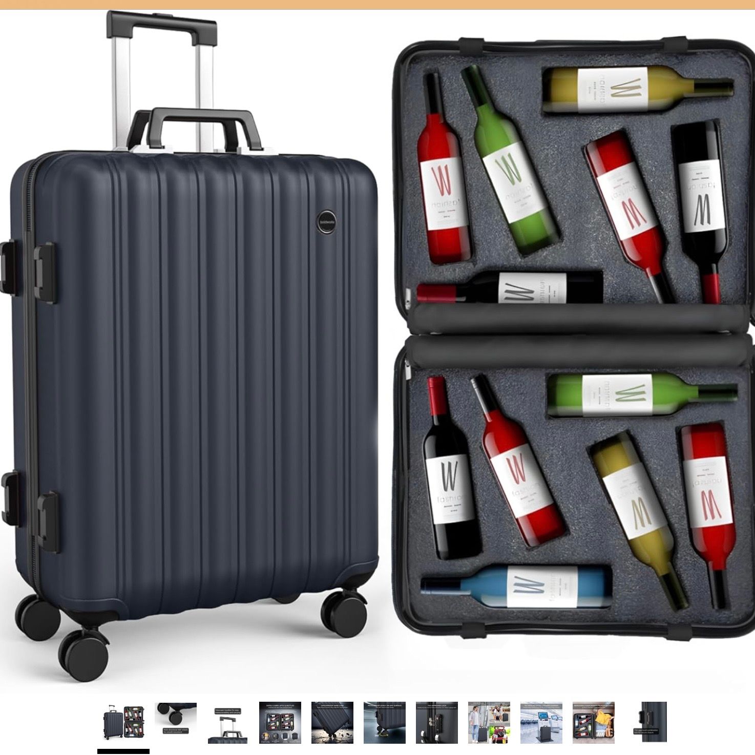boldworks Wine Suitcase for Airplanes 12 Bottle Wine Luggage for Airplane Travel