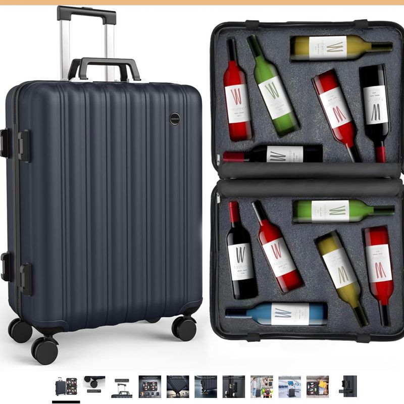 boldworks Wine Suitcase for Airplanes 12 Bottle Wine Luggage for Airplane Travel