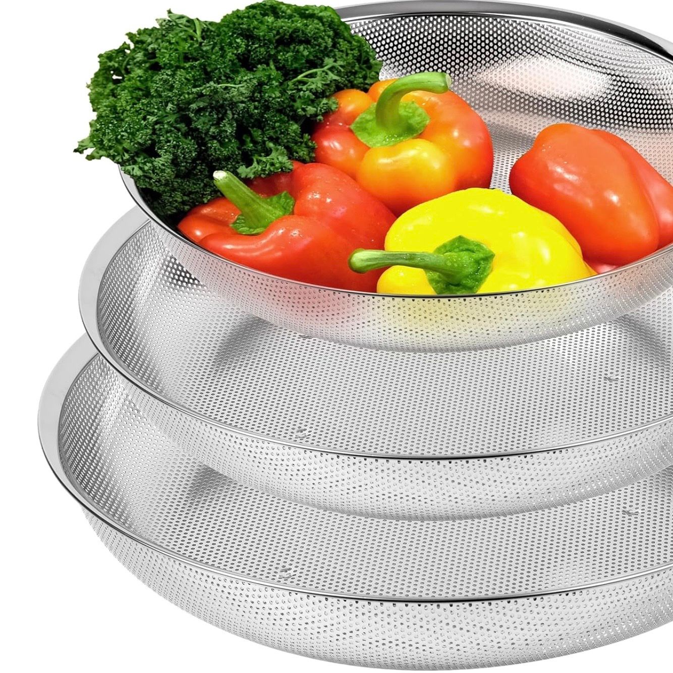 COMPORT K Premium 18/8 304 Stainless Steel Large Colander Set of 3