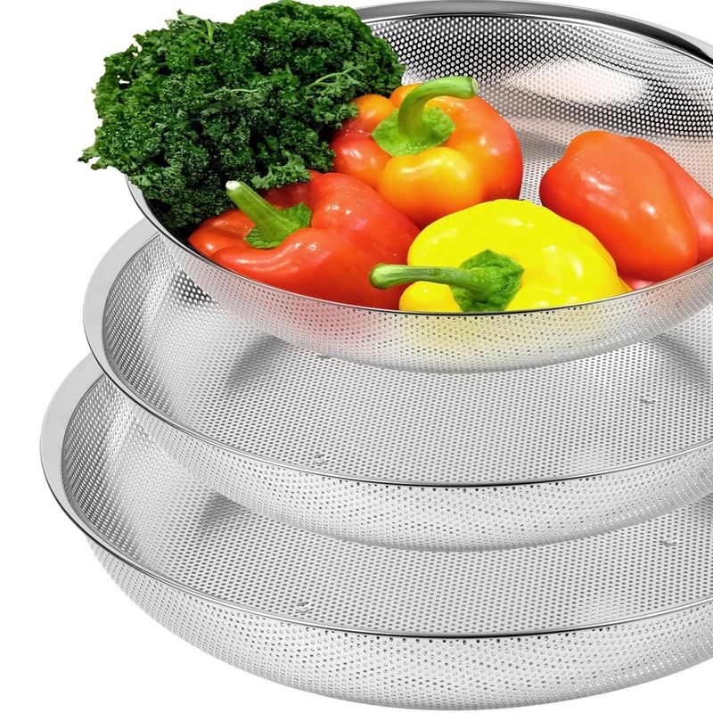 COMPORT K Premium 18/8 304 Stainless Steel Large Colander Set of 3
