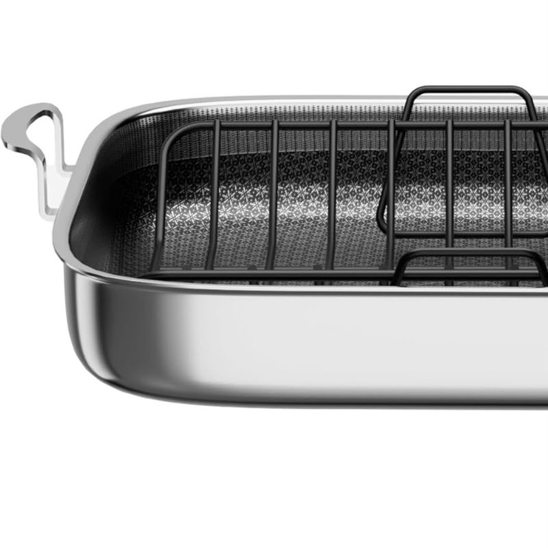 COOKER KING Stainless Steel Nonstick Roasting Pan with Rack