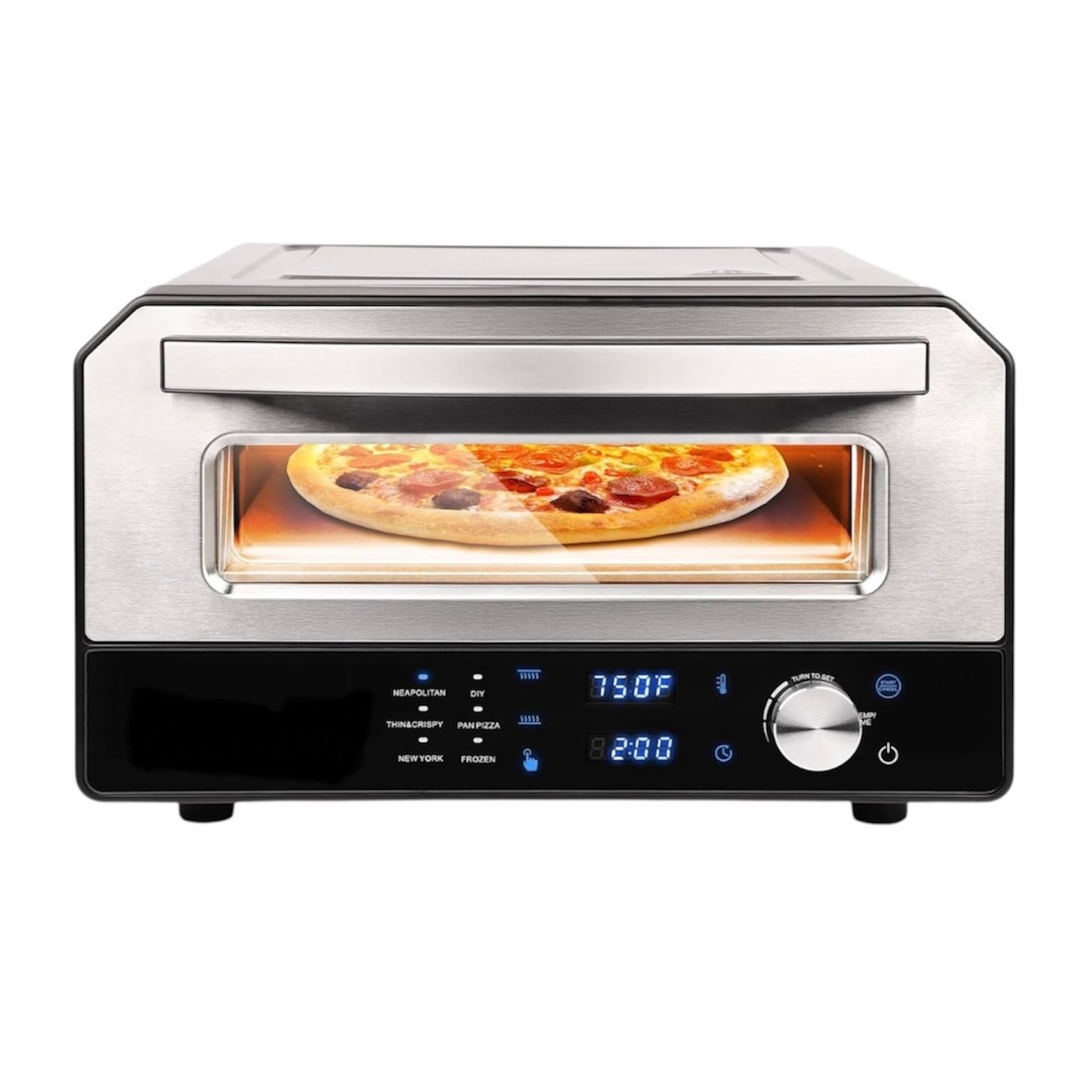 Electric Pizza Oven Indoor, Heats up to 800°F, 12” Pizzas
