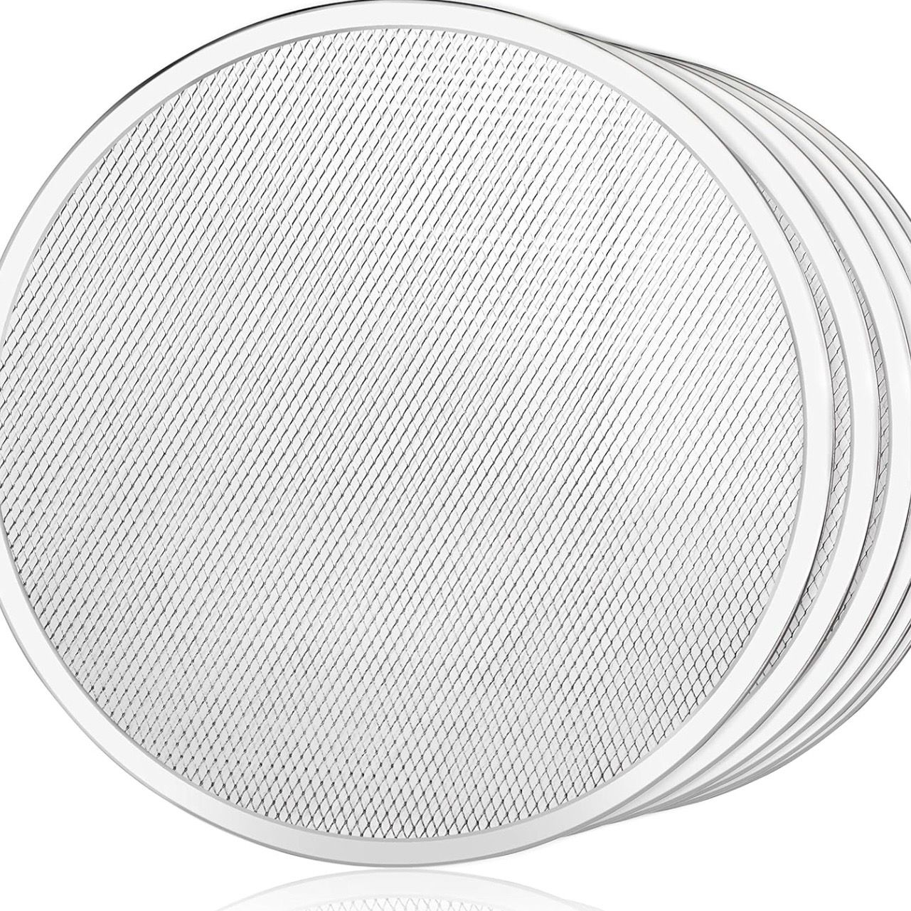 New Star Foodservice 50974 Restaurant-Grade Aluminum Pizza Baking Screen, Seamless, 16-Inch, Pack of 6