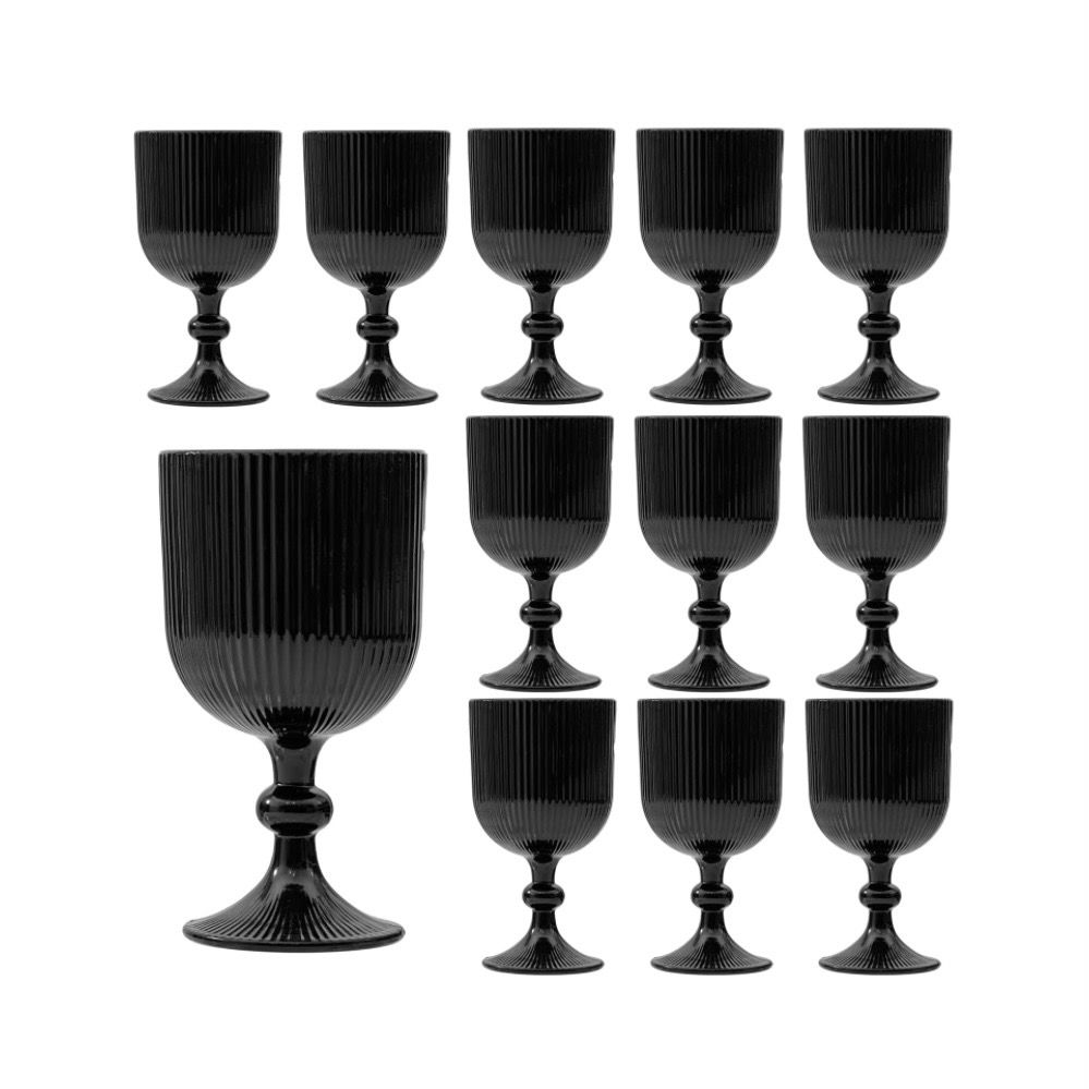 12 Pcs 11 Ounces Colored Glass Water Goblets