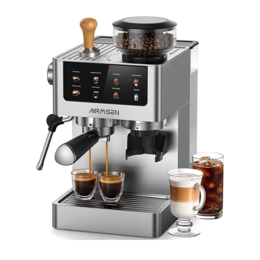AIRMSEN Espresso Machines with Burr Grinder, 20 Bar