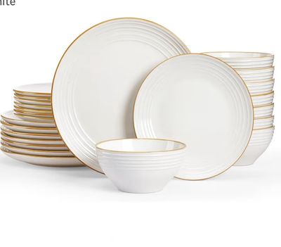 Famiware Jupiter Dinnerware Set, Plates and Bowls Dish Sets for 8 (24 Pieces)