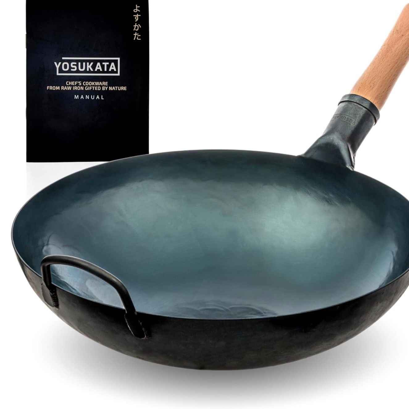 YOSUKATA 14" Carbon Steel Wok with Round Bottom