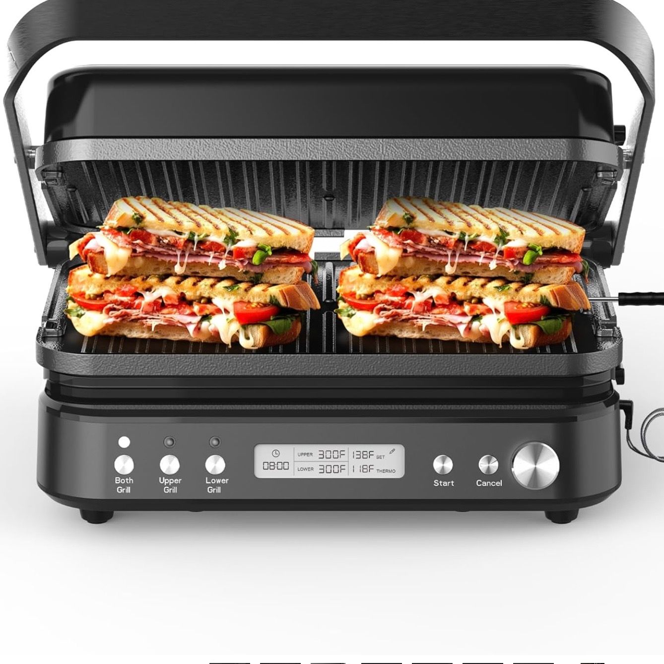 CATTLEMAN Panini Grill Press Sandwich Maker with Removable Plates