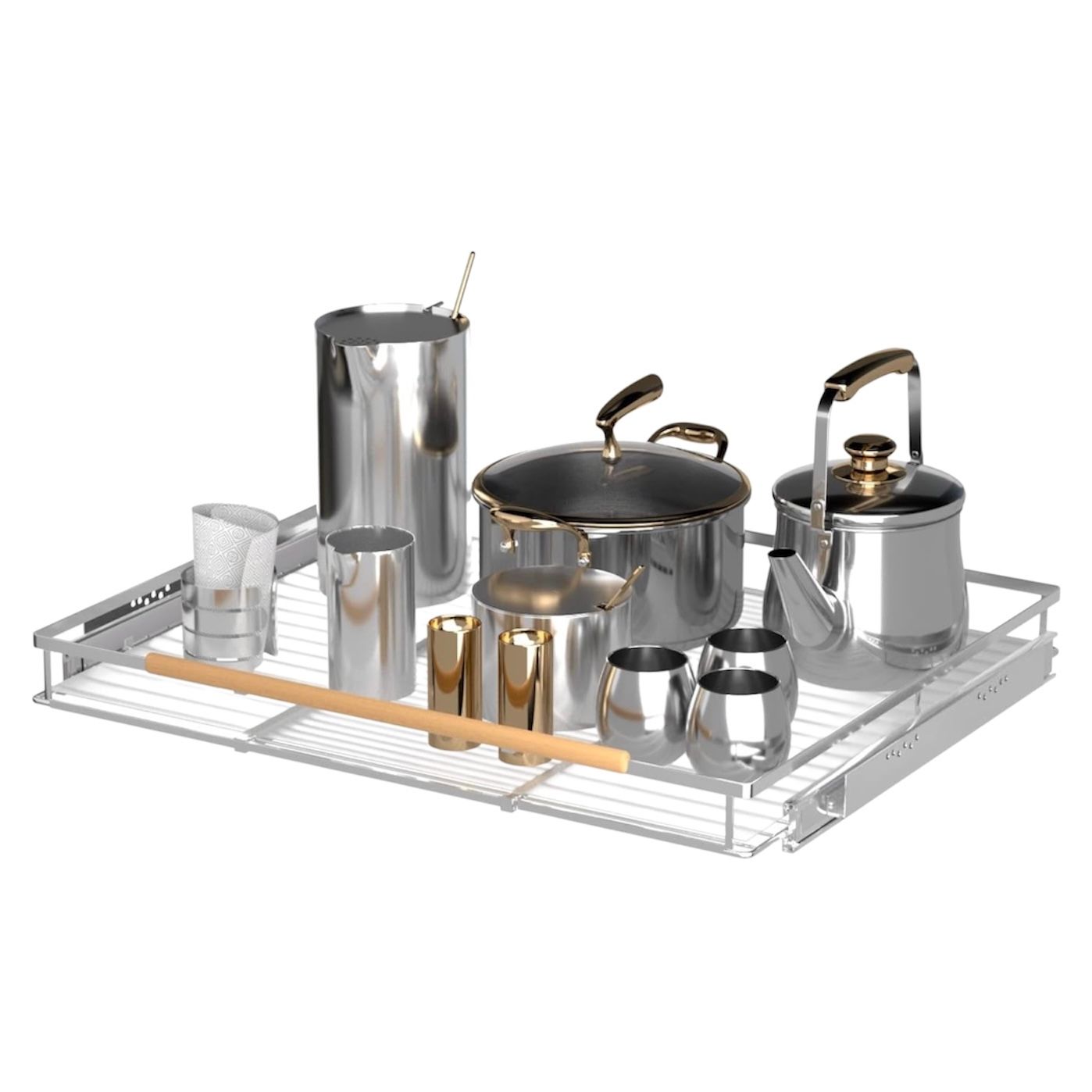 Pull Out Drawer Cabinet Organizer, 17x18x22.5”