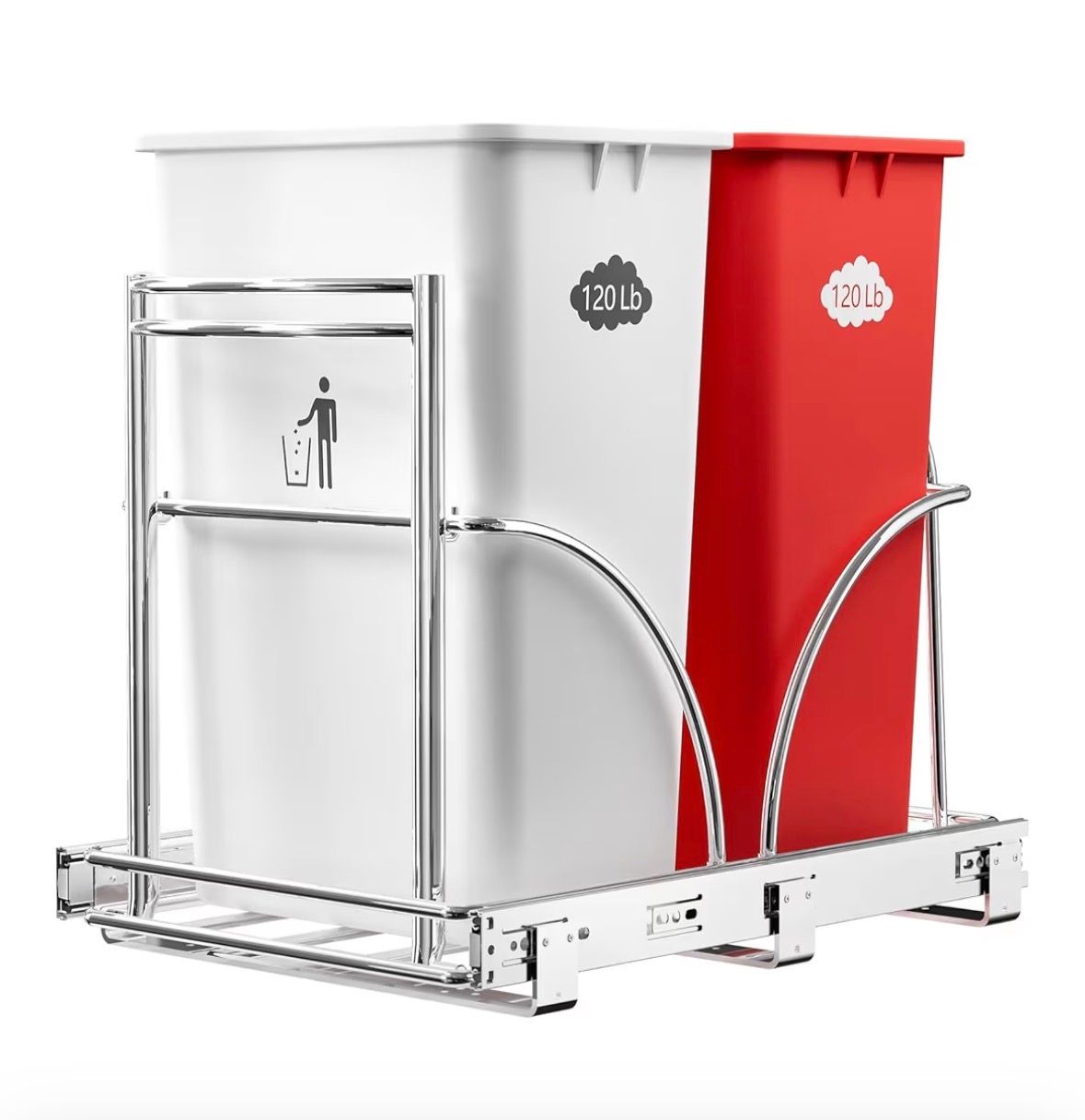 Dual Under Sink Trash Can Heavy Duty Pull Out Trash Can Under Cabinet