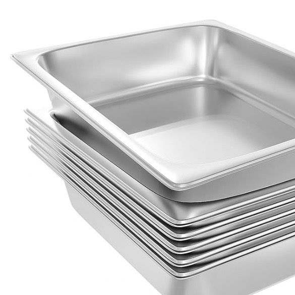 ZeroPone 6 Pack Hotel Pans, Full Size 6" Deep Stainless Steel