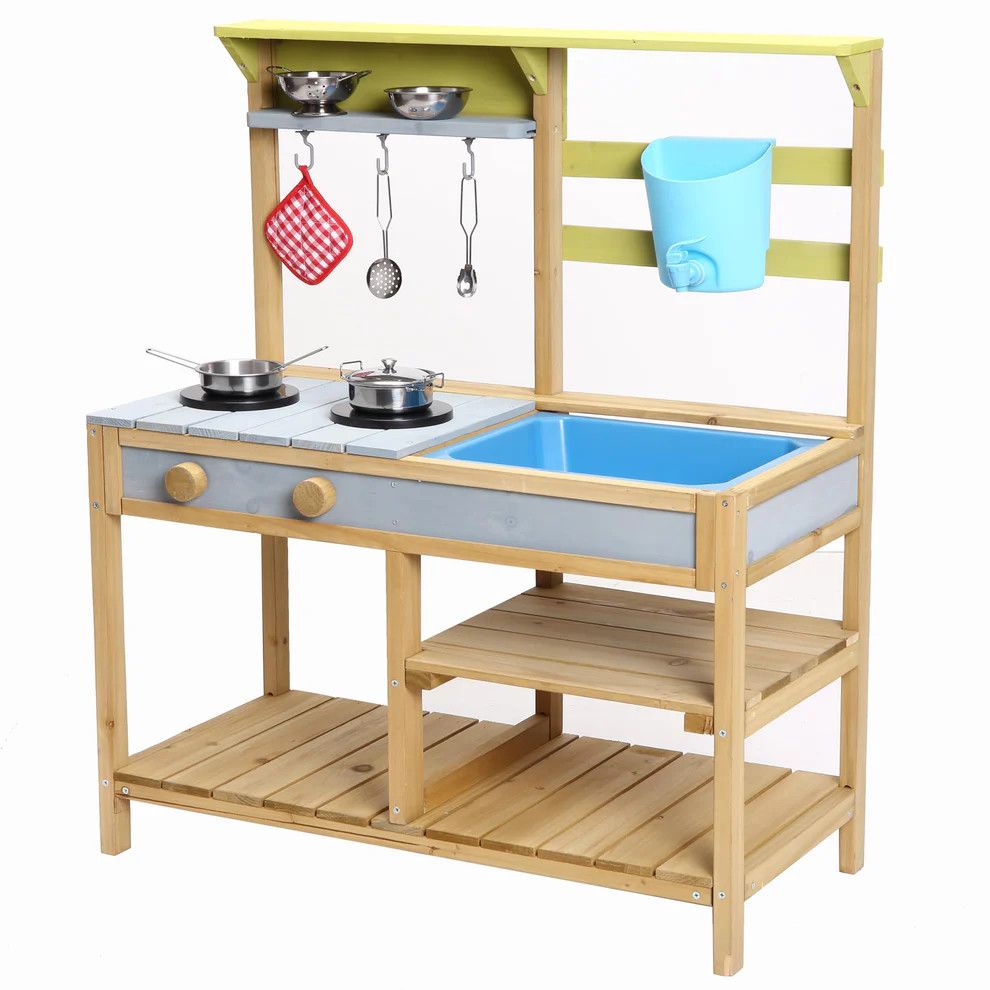 Wooden Play Kitchen Interactive Design