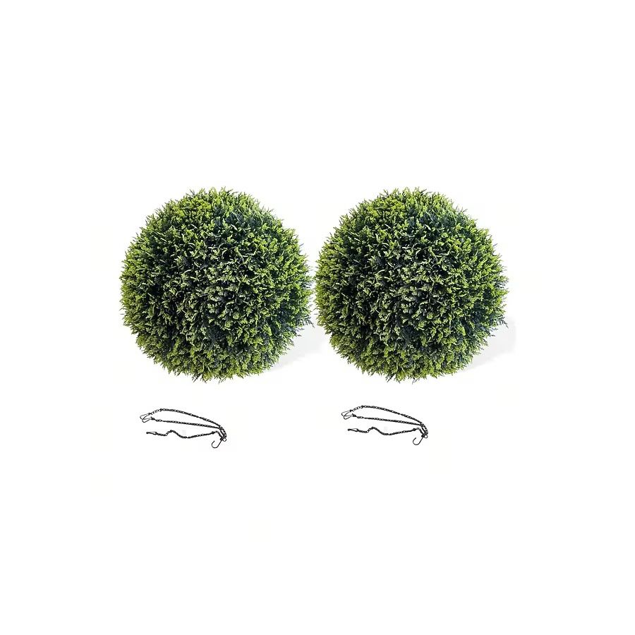 Set of 2 Faux Topiary Cedar Balls