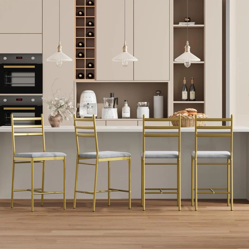 Gold Bar Stools set of 4