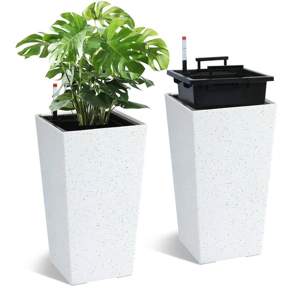 21.6" Tall Rectangular Planters Set of 2