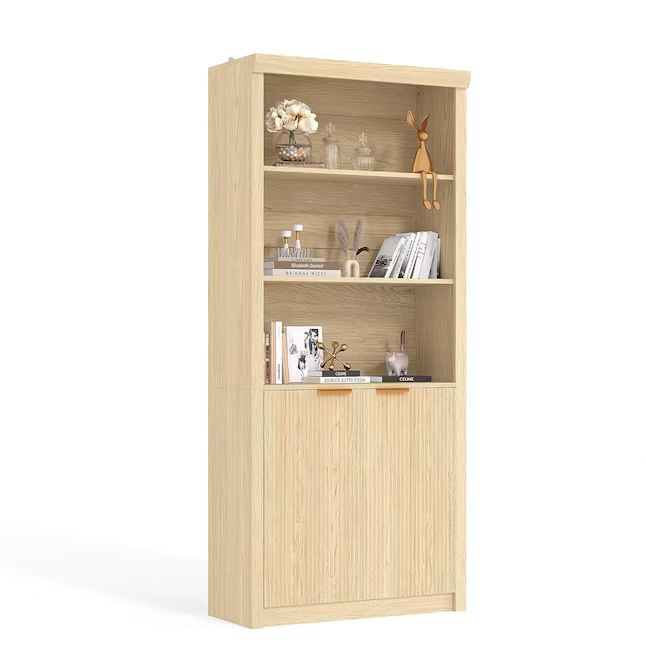 71inch Tall 5 Shelf Wooden Bookcase