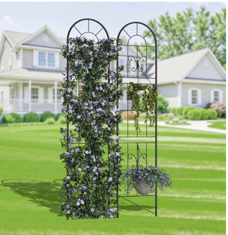 2 Pack Panels Garden Trellis, 55'' Outdoor , Black