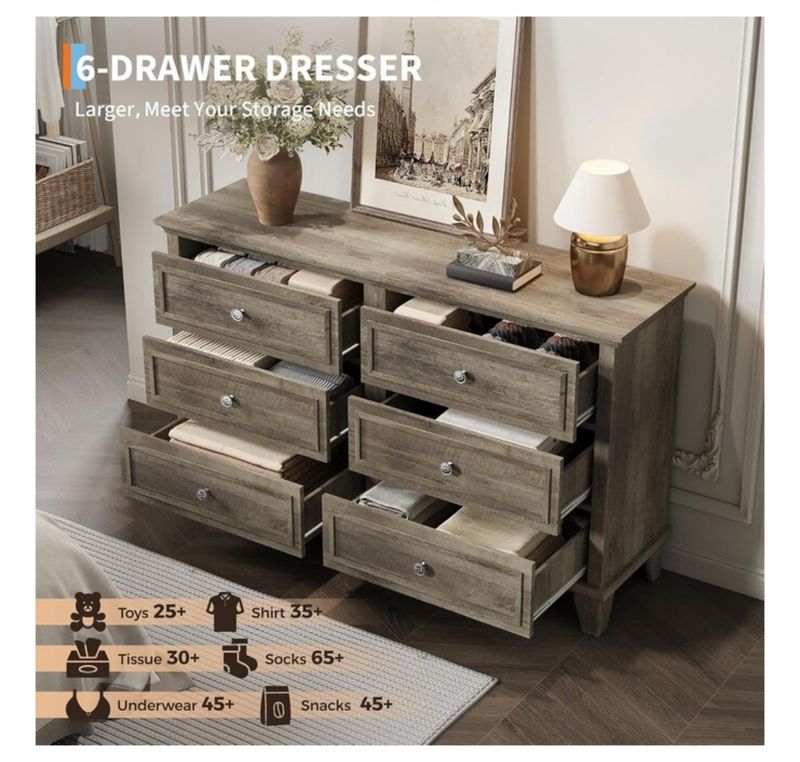 6 drawer dresser