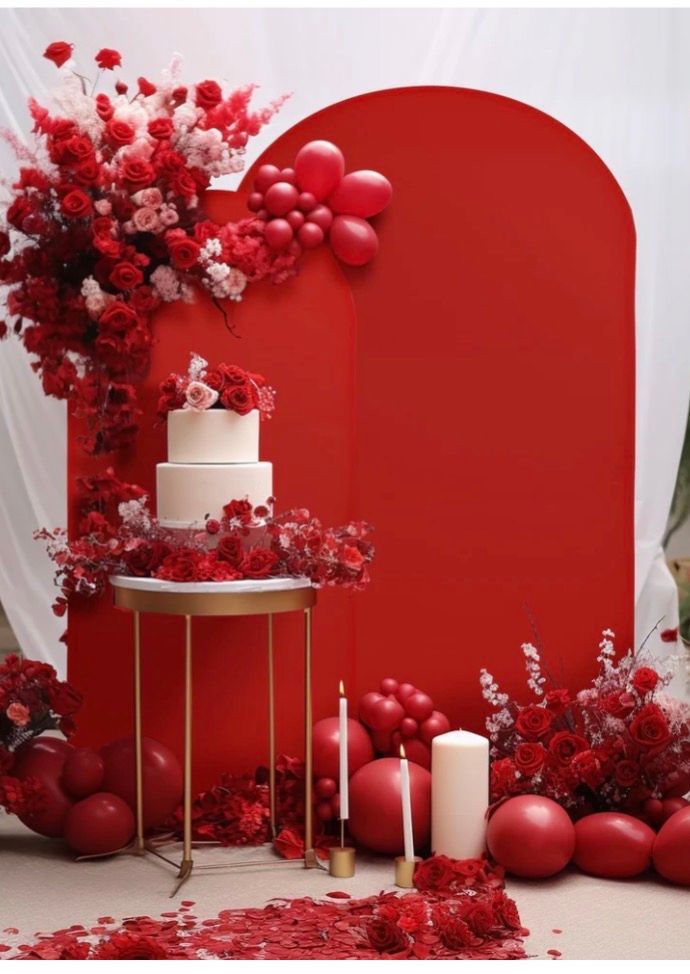 Photo Backdrop (Set of 3)- Red