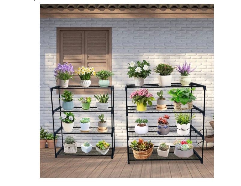 4-Tier Plant Shelf, 35"x12"x42'' (Set of 2)