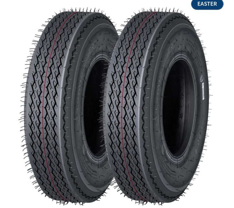 4.80-8 6PR Trailer Radial Tires, 2-Pack