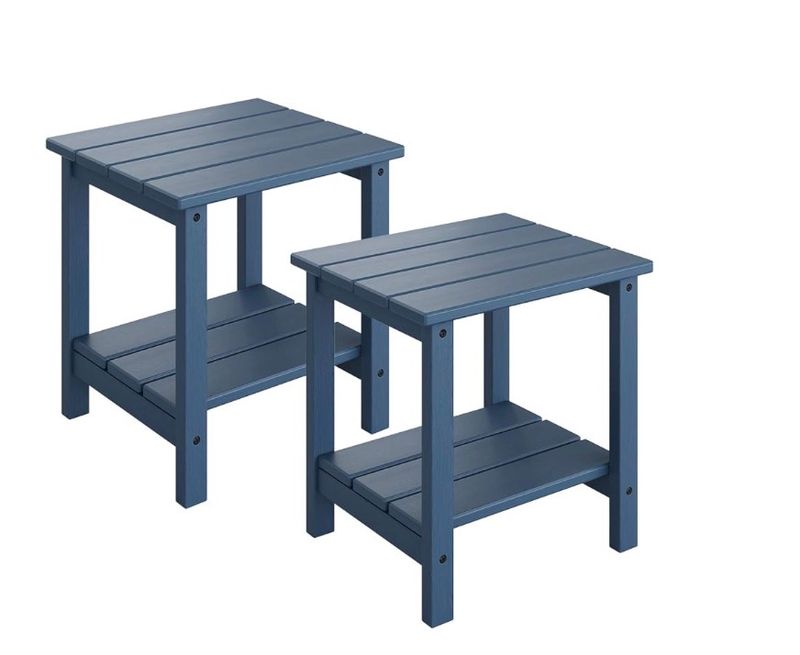 Adirondack Outdoor Side Table 18 x 15 in, Navy Blue-2Pcs