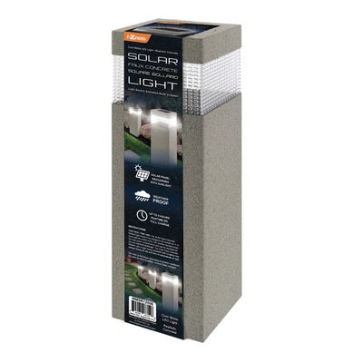 Solar Faux SQUARE Concrete Bollard Light