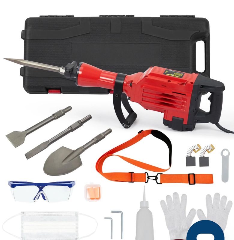 Heavy duty demolition jack hammer with bits