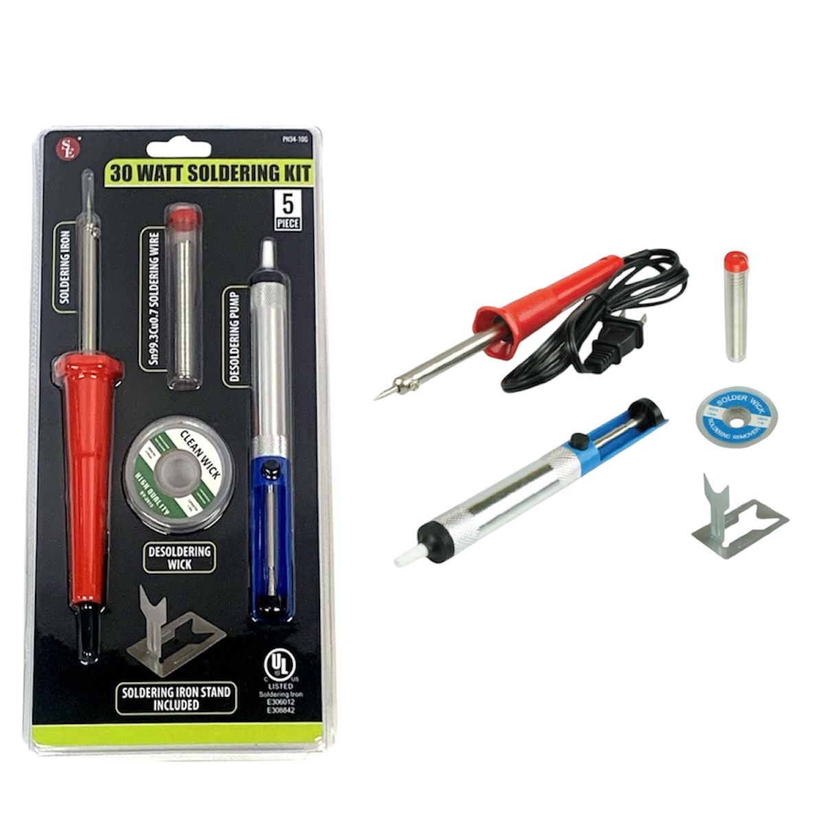 5 Pc Soldering Iron Set,30 Watt,UL or ETL Approved