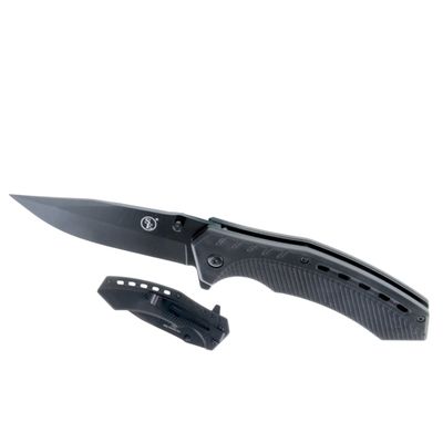 4.5"Black Metal Blade/Body Double Sided Spring Assisted Pocket Knife With Clip