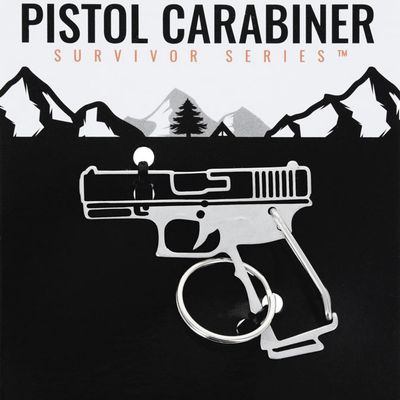 Stainless Steel Pistol Carabiner With Split Ring (1.5" x 2" )