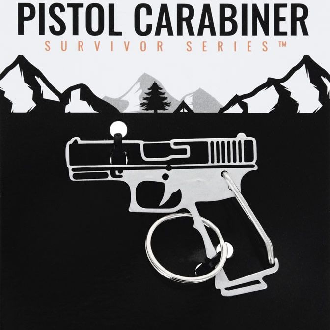 Stainless Steel Pistol Carabiner With Split Ring (1.5" x 2" )