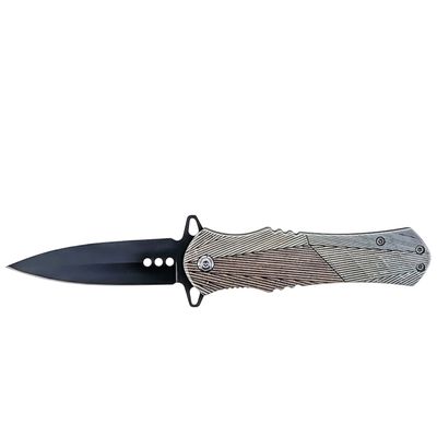 4.5" Spring Assisted Dagger Point Brown Linear Knife