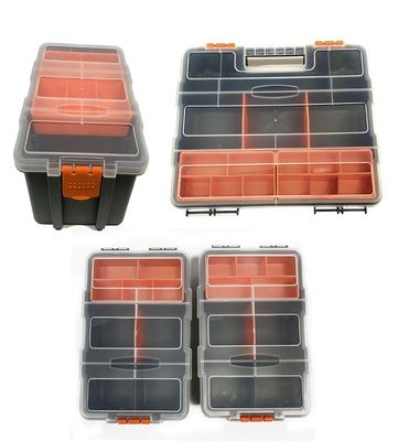 4 Pc Durable Plastic Gray/Orange Storage Box Set