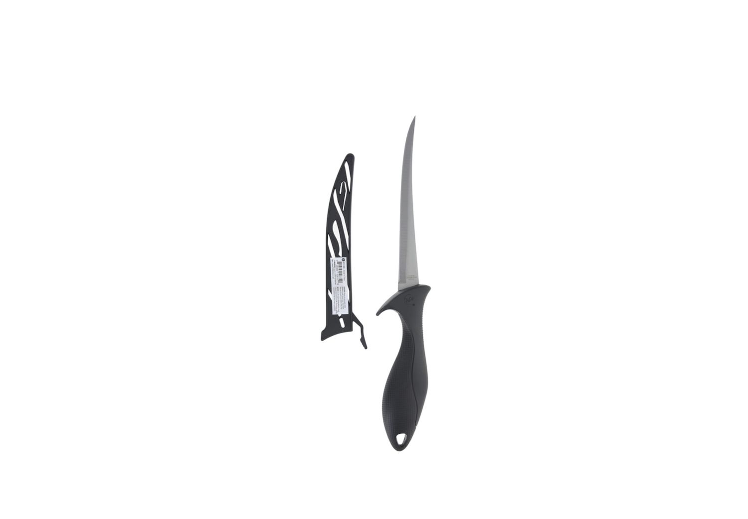 6" Fillet Knife With Black Handle and Hard Sheath With Knife Lock,Finger Guard,Lanyard Hole