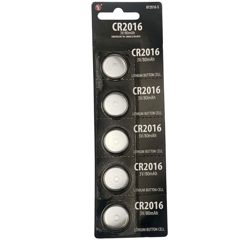 5 Pc CR2016-5 Lithium Button Cell Batteries Set,Good Thru 10/2030