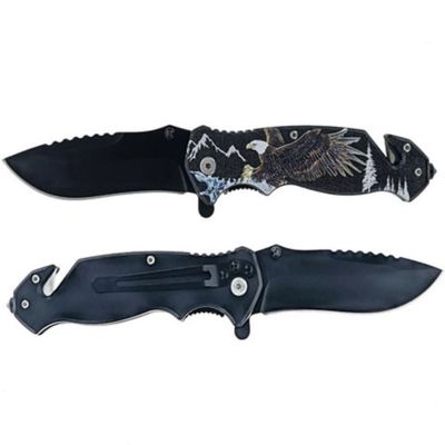 4.75"Spring Assisted Drop Point Bald Eagle survival knife