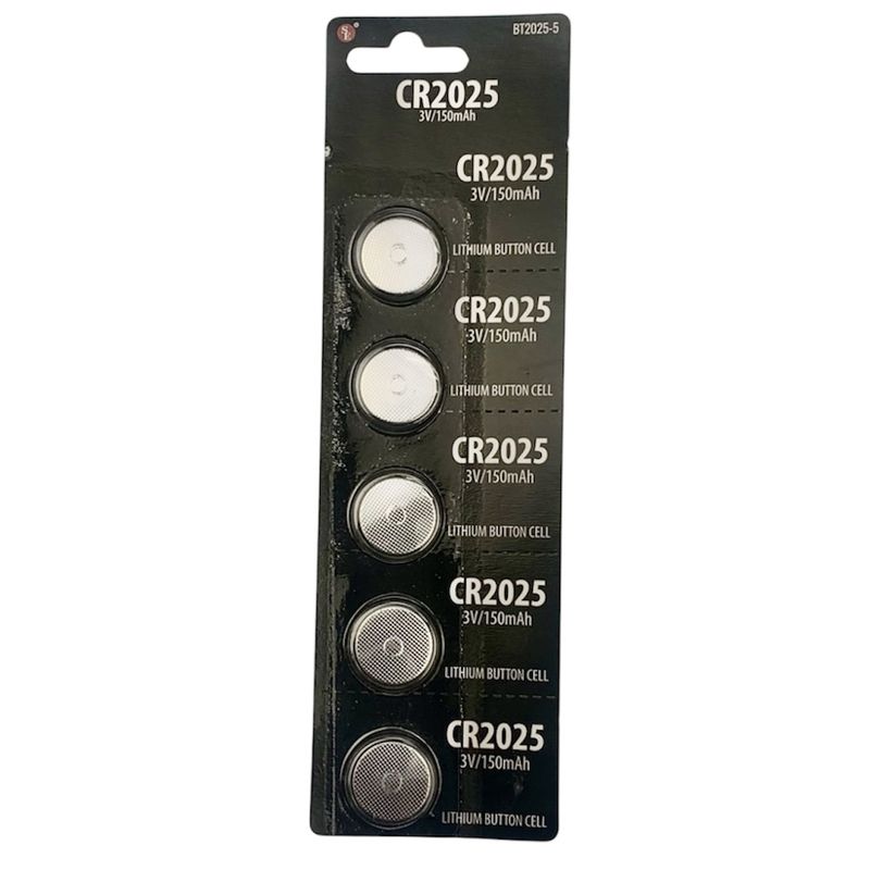 5Pc CR2025 Lithium Button Cell Batteries Set, Good Thru June 2029