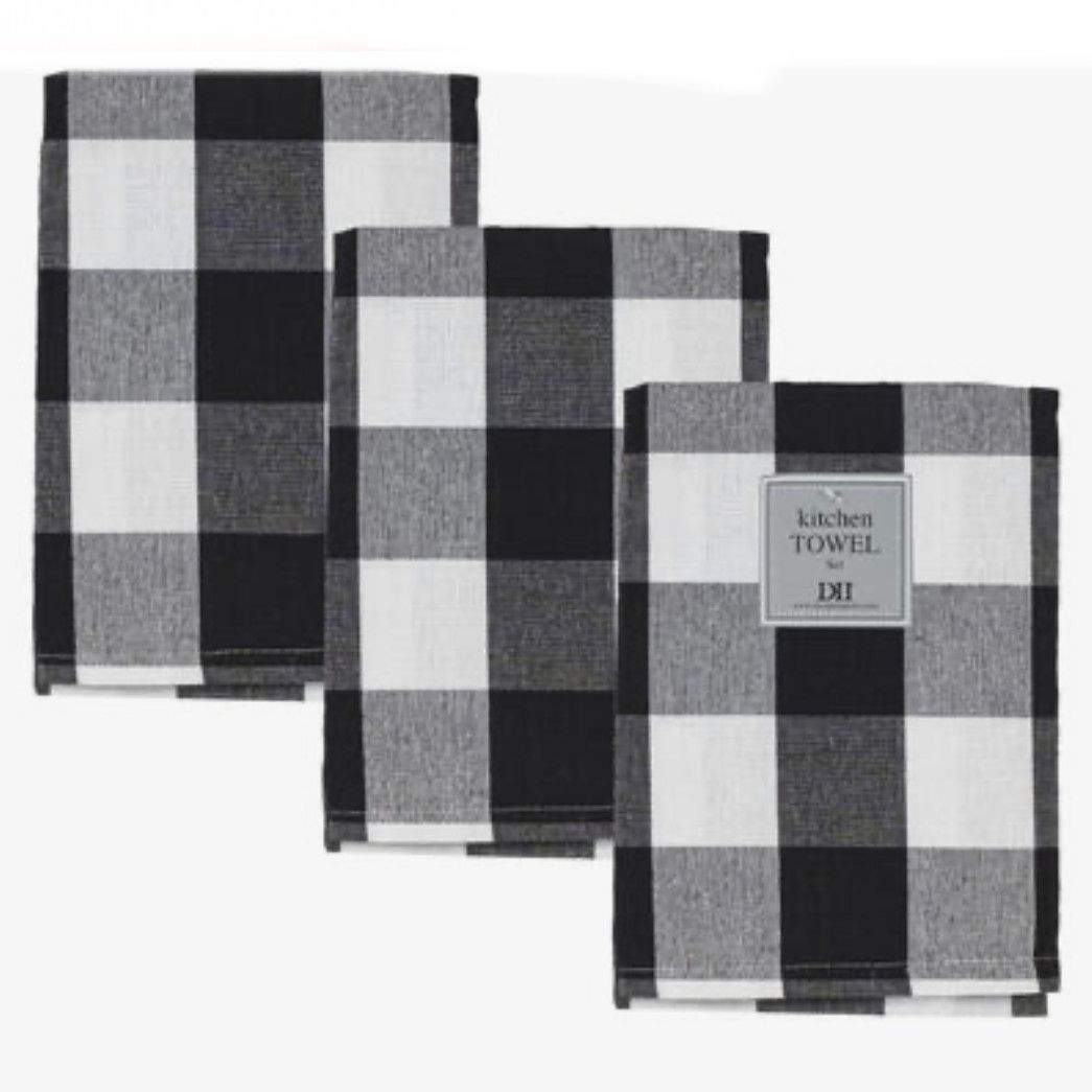 DISH TOWEL,3PC,BLACK BUFFALO C