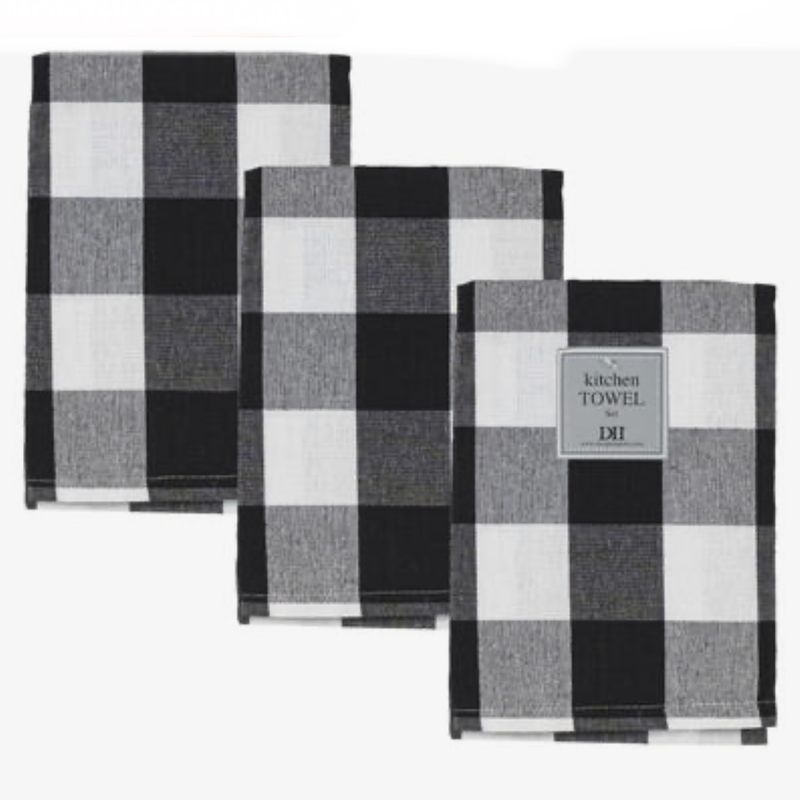 DISH TOWEL,3PC,BLACK BUFFALO C